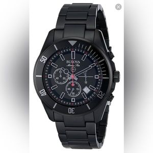 Bulova Men's 98B231 Marine Star Analog Display Japanese Quartz Black Watch